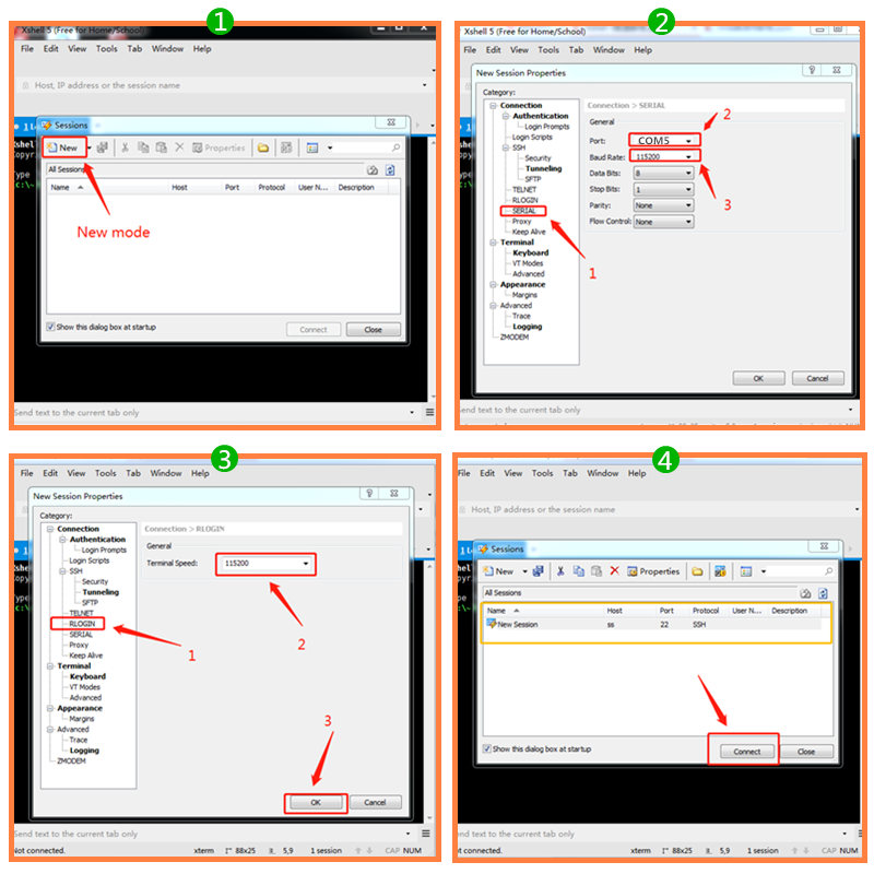 configure xshell parameters