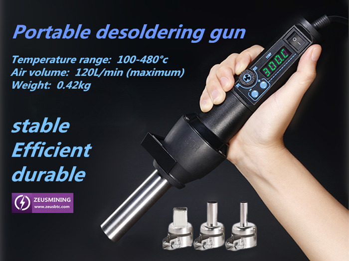 Stable and effective portable desoldering gun