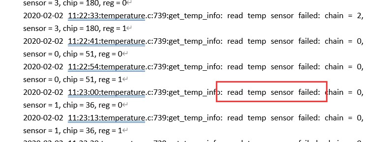 temperature sensor error