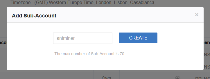 sub-account name and password
