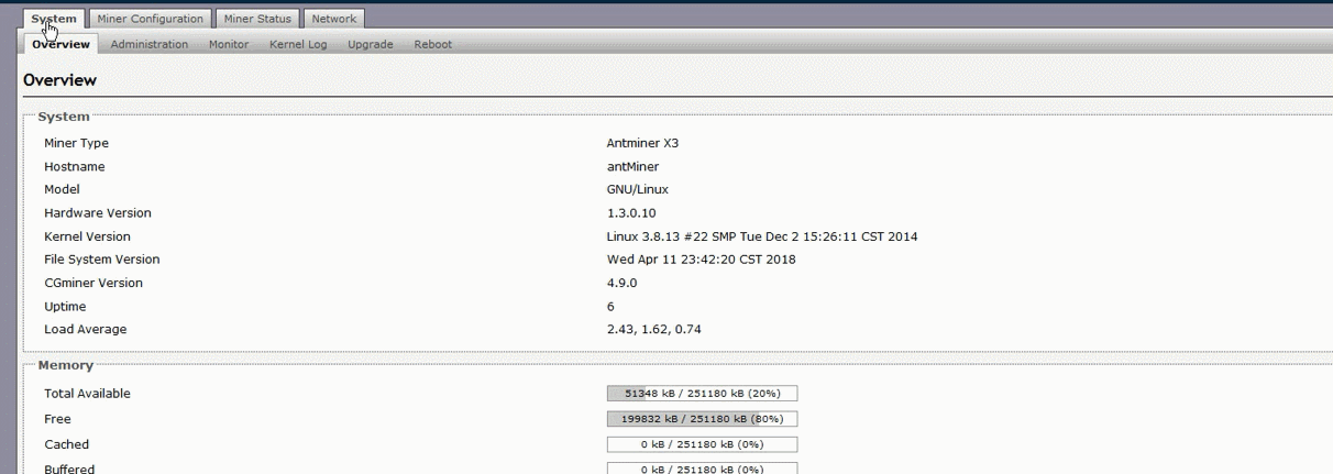 Miner Configuration Miner Configuration
