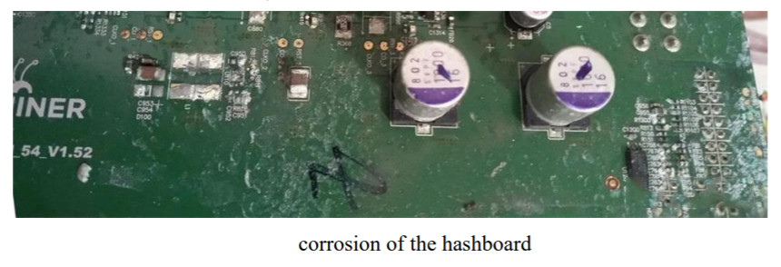 corrosion of the hash board