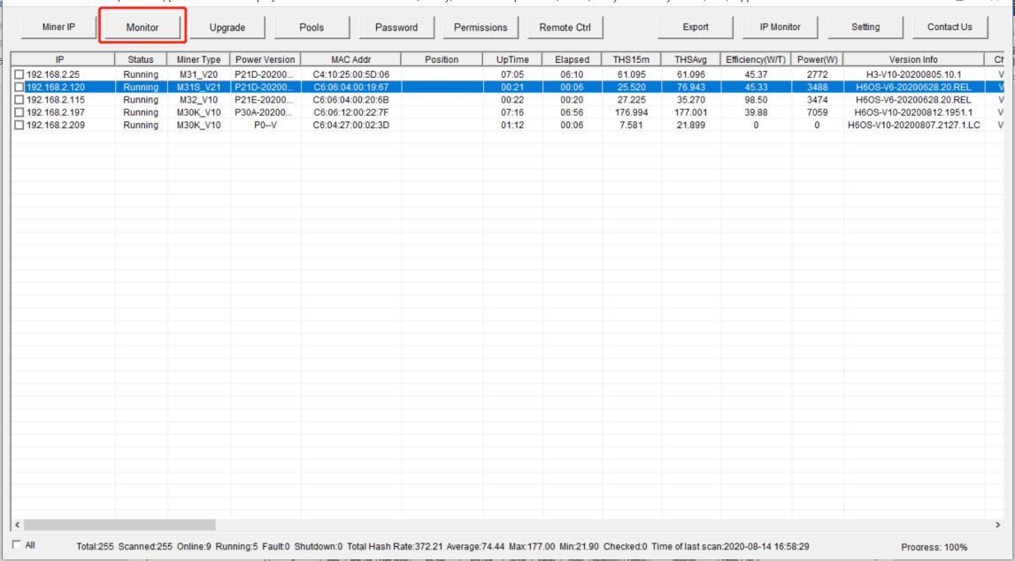 online miner running status