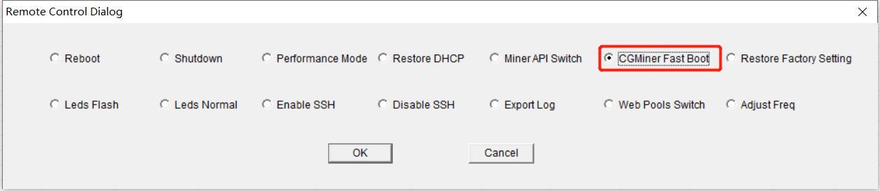 CGMiner Fast Boot button
