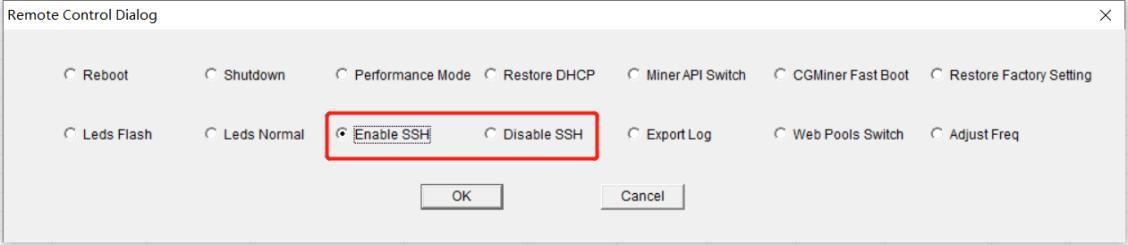 Enable SSH button