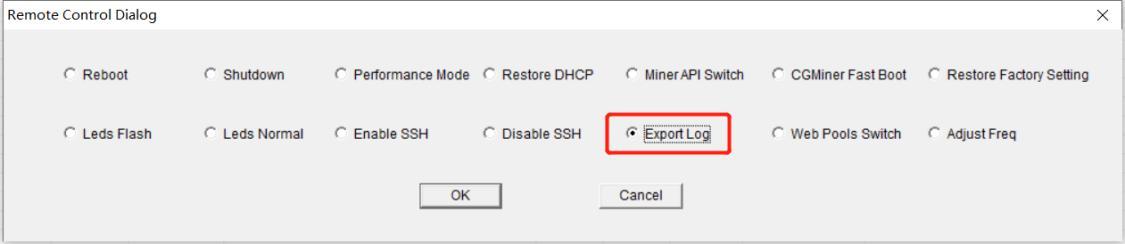 export log button