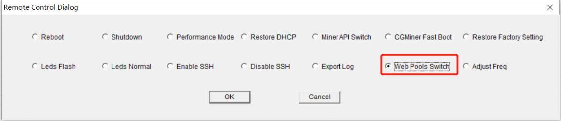 Web Pools Switch button