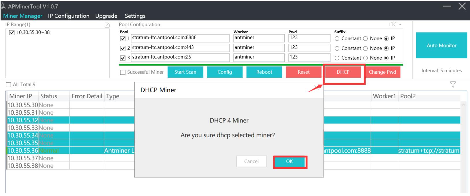 restoring DHCP mode