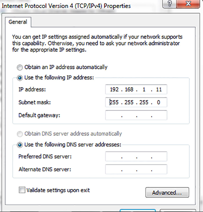 IP address setting