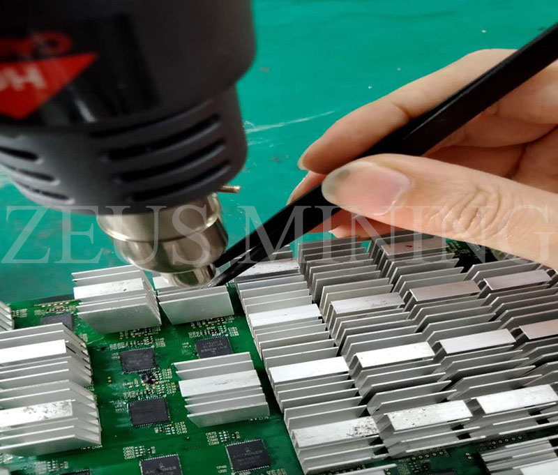 remove the heat sink with desoldering gun