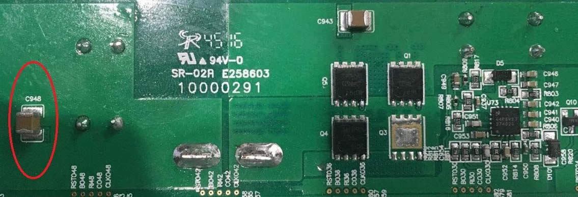 the position of C948 capacitor on L3+ hash board the position of C948 capacitor on L3+ hash board