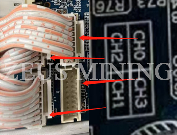the socket of the hash board and its silkscreen