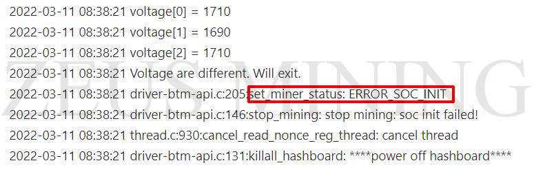 Antminer S17 hash board code is inconsistent