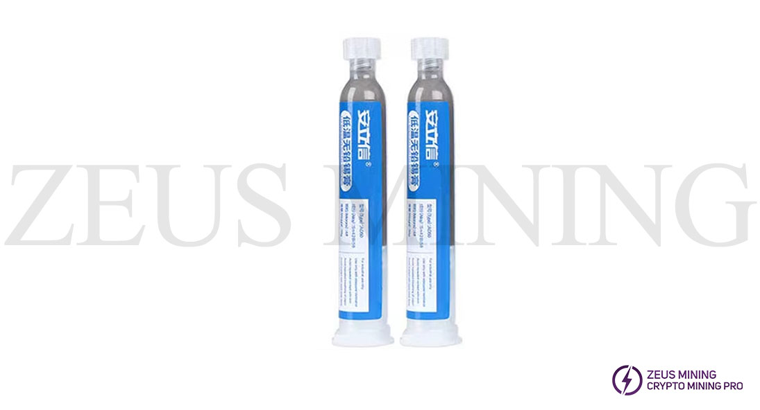 Low temperature lead-free solder paste syringe
