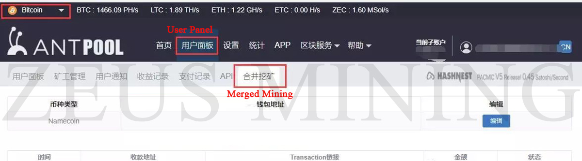 user panel setting method