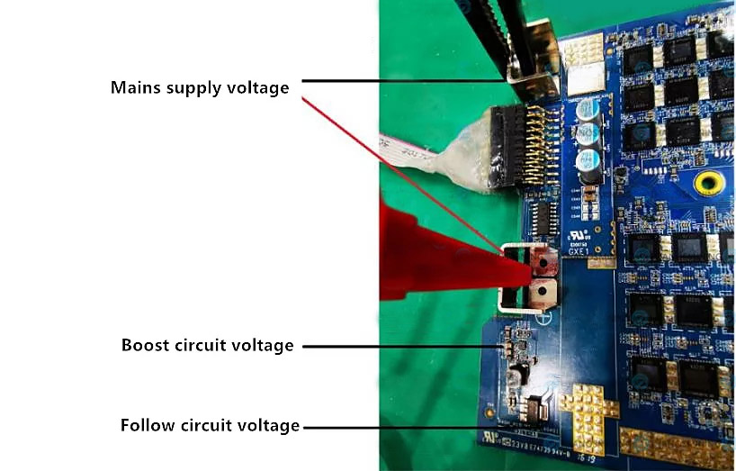 test positions and test voltage values