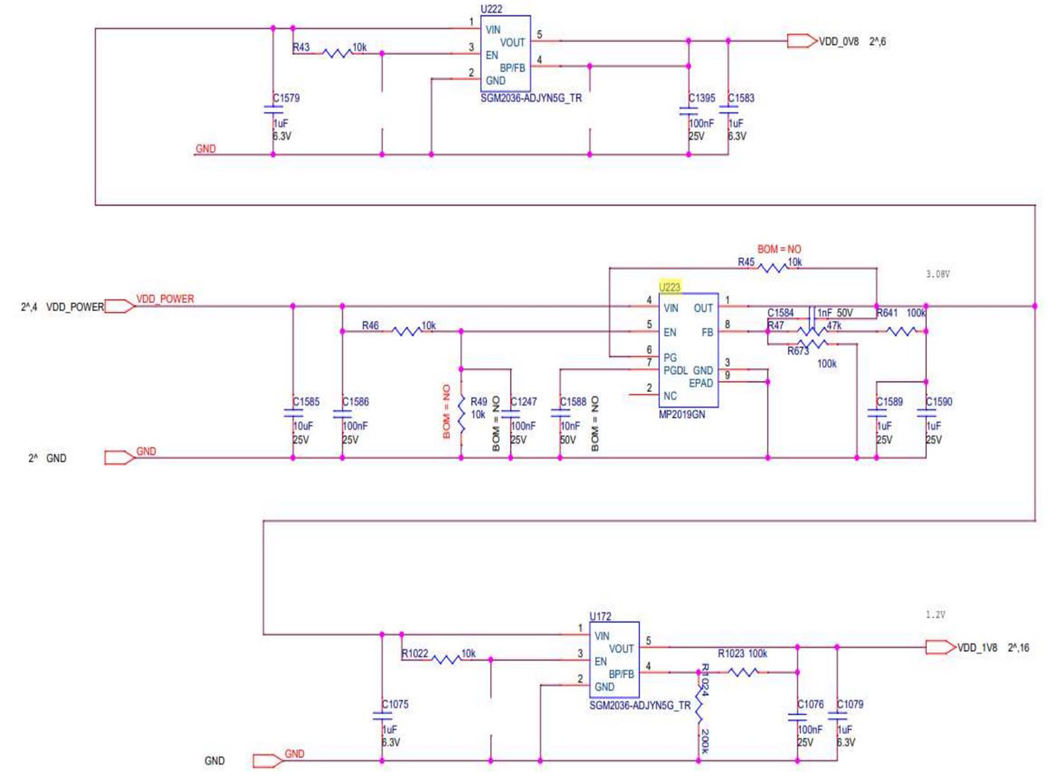 LDO 1.2V and PLL 0.8V output schematic