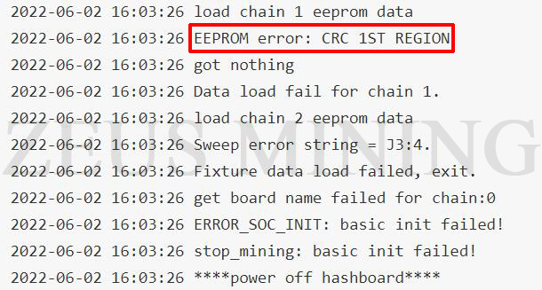 S19 Pro EEPROM error