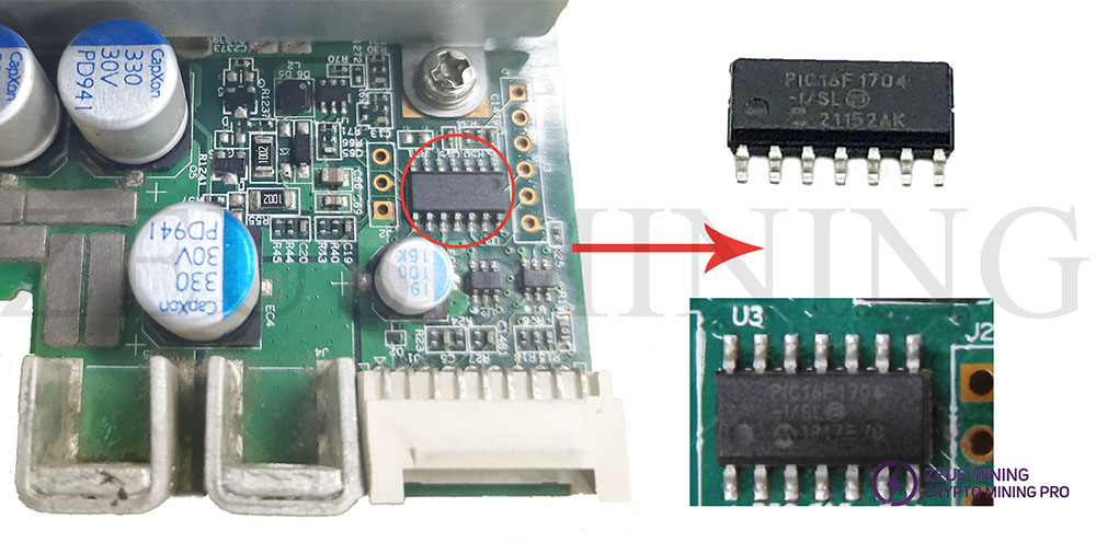 Microcontroller PIC16F1704 location