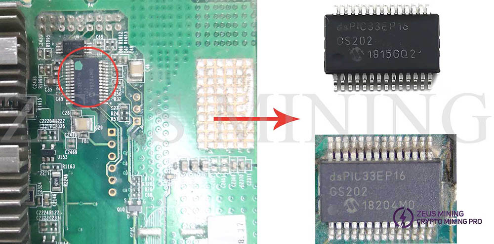 dsPIC33EP16 microcontroller chip