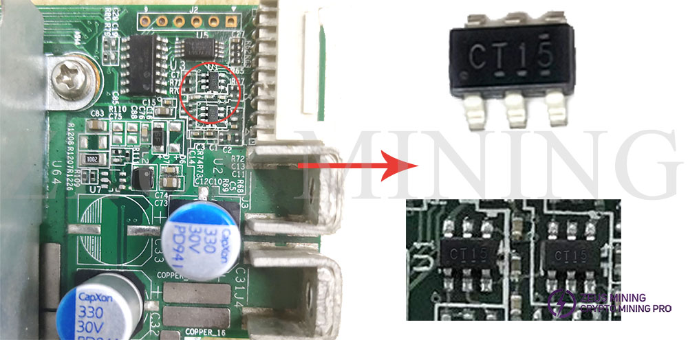 CT15 transceiver chip location