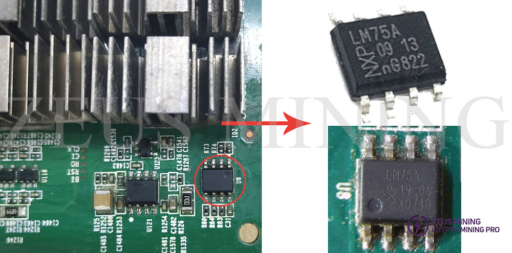 LM75A temperature sensor chip