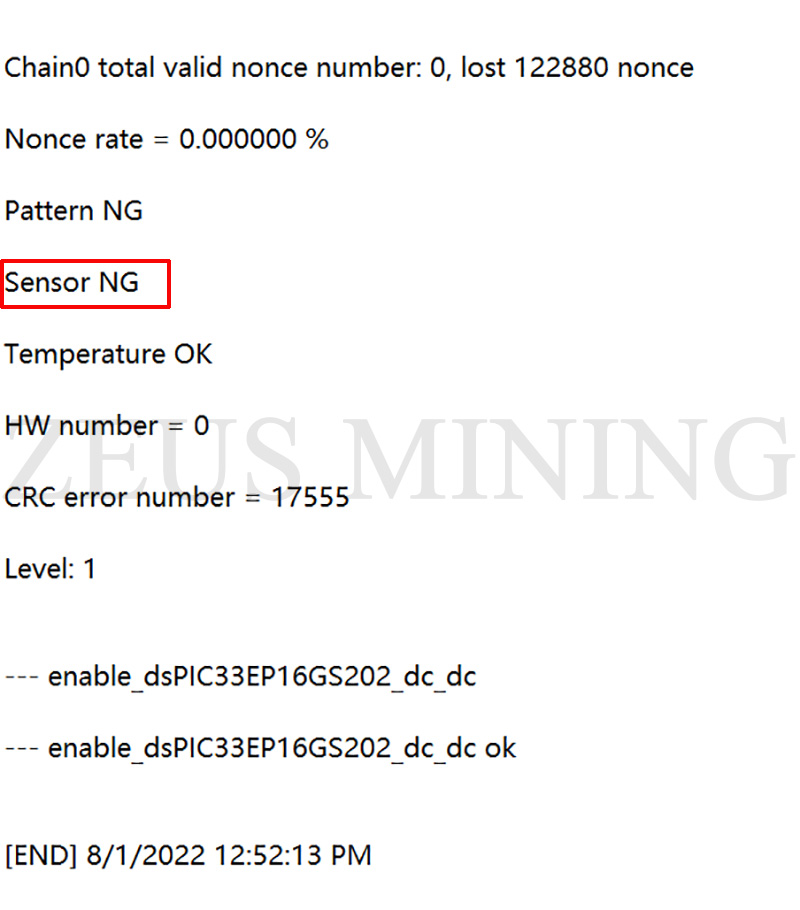 T15 test fixture log shows Sensor NG