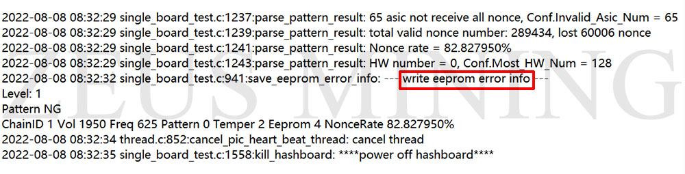 write eeprom error info