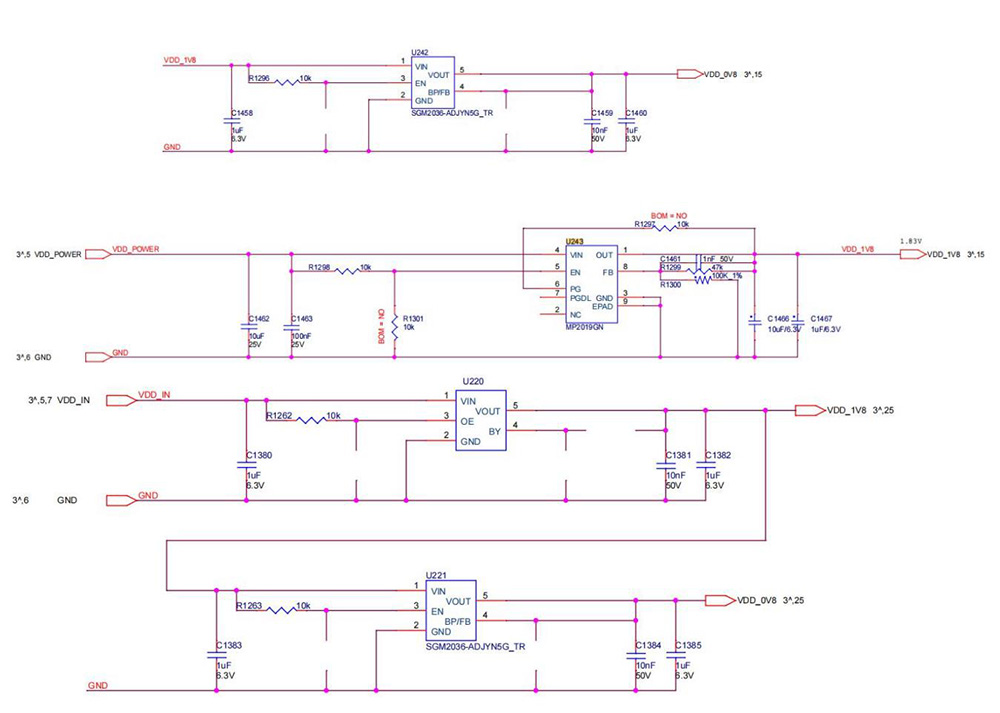 L7 hash board voltage domain schematic