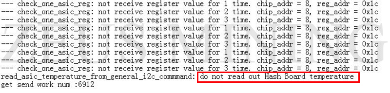 do not read out hash board temperature