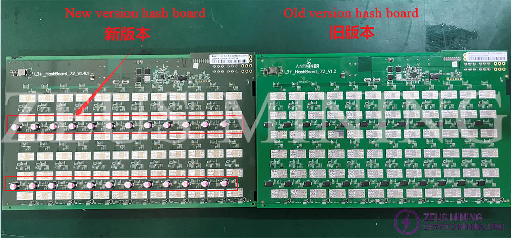 L3+ hash board comparison
