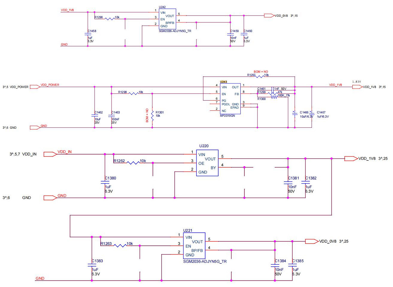 L7 hash board voltage domain schematic