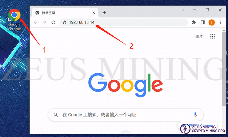 obtained IP into the Google
