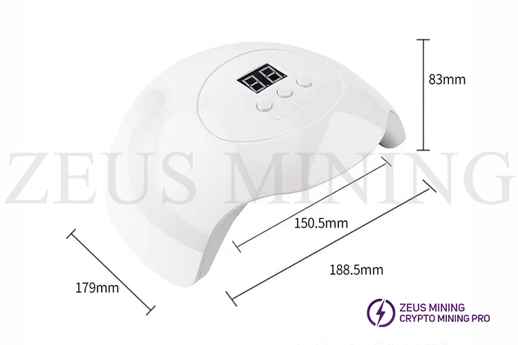 led curing lamp size