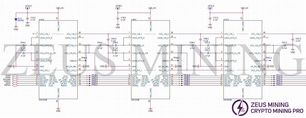 E21 hash board chip parallel schematic