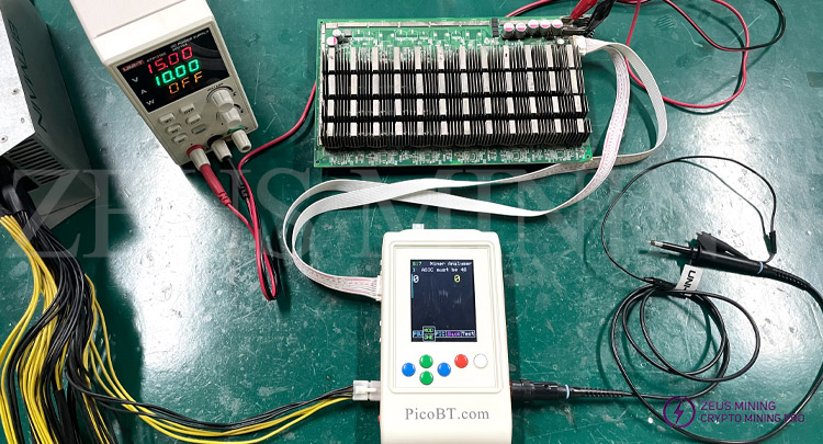 connection between PicoBT tester and S17 hash board