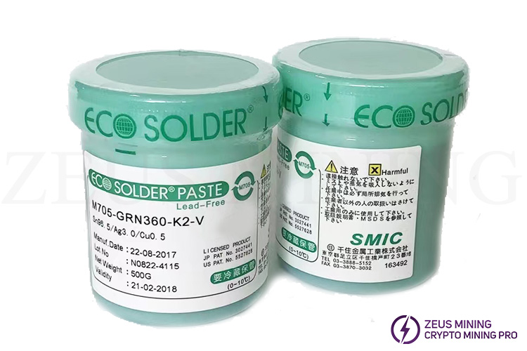 Senju M705GRN360K2V high temperature solder paste Zeus Mining