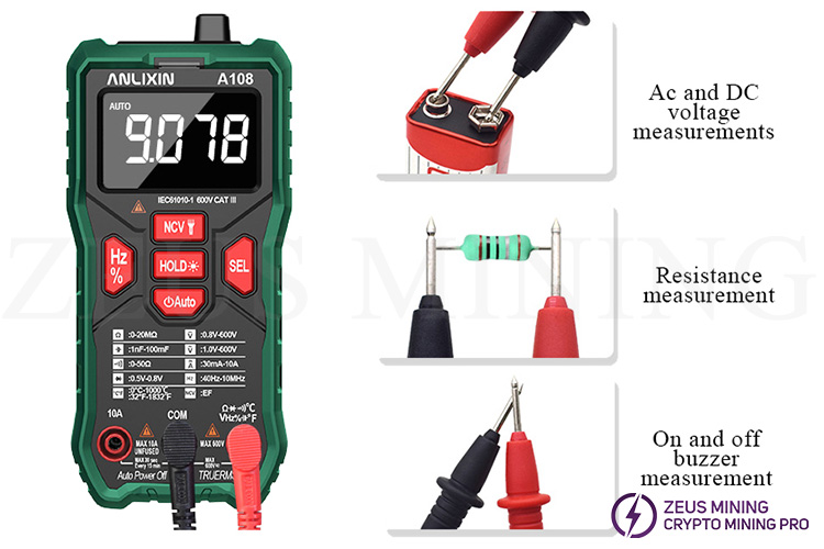 AC and DC voltage measurements for A108