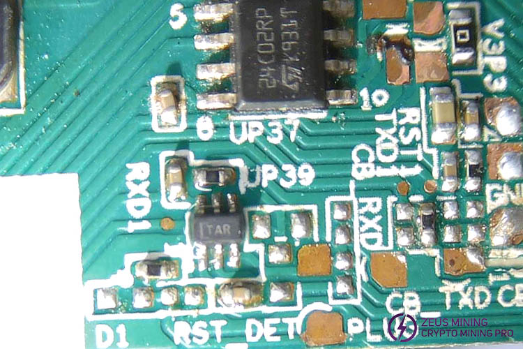 TAR marking chip on Whatsminer hash board
