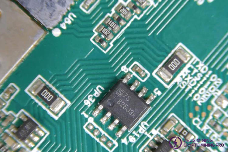 S75 temperature sensor chip on Whatsminer hash board