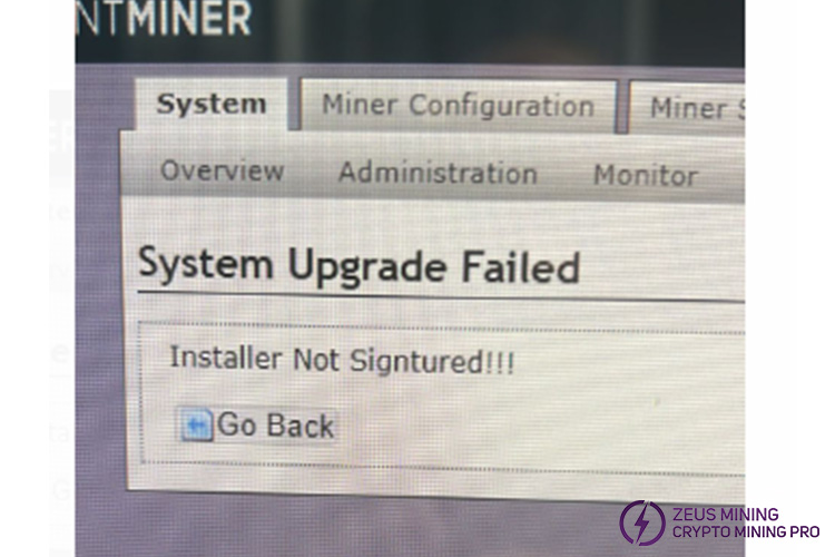 L3+ system upgrade failed