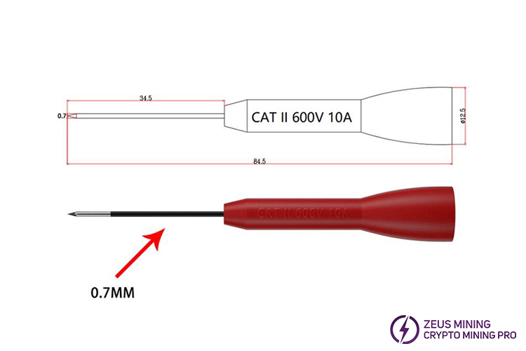 multimeter needle probes size