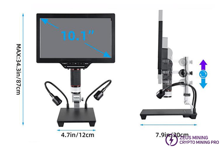 1080P LCD digital microscope size