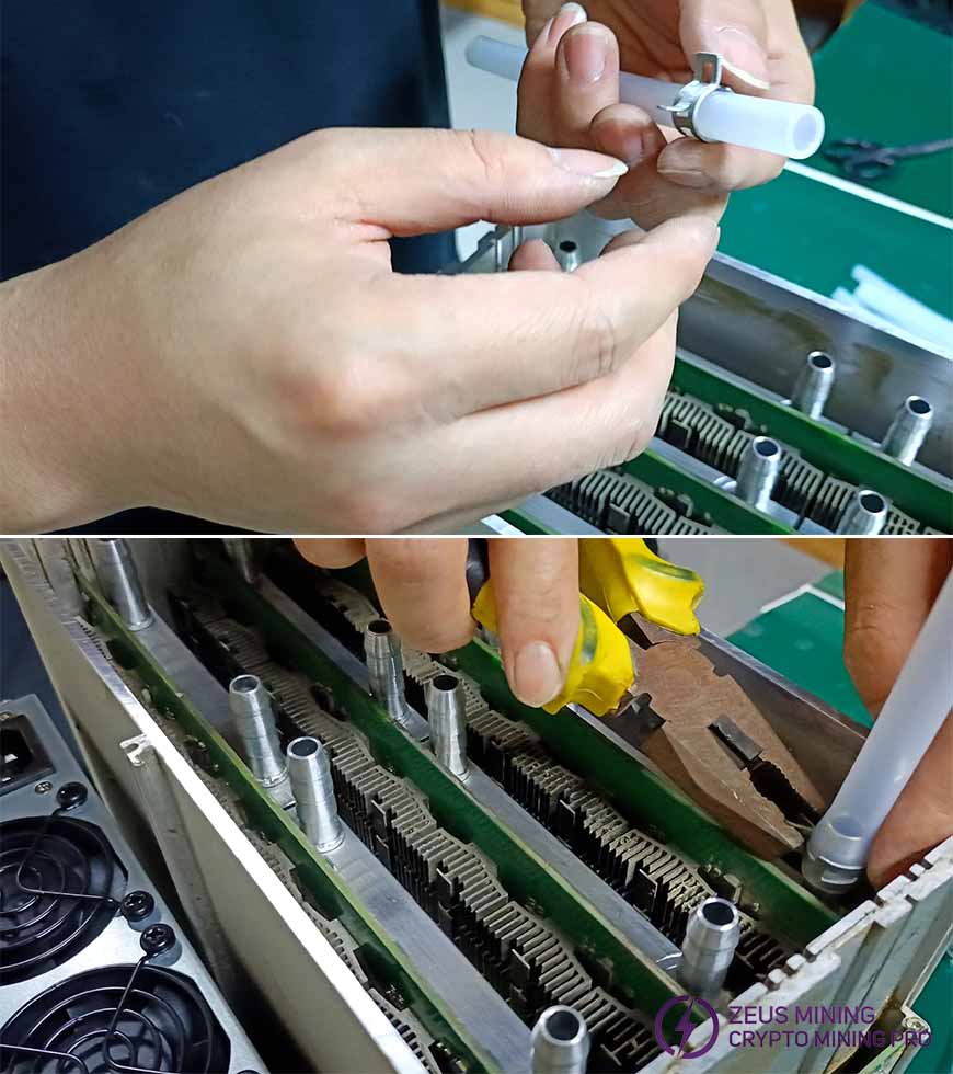 install the water cooling plate water pipe