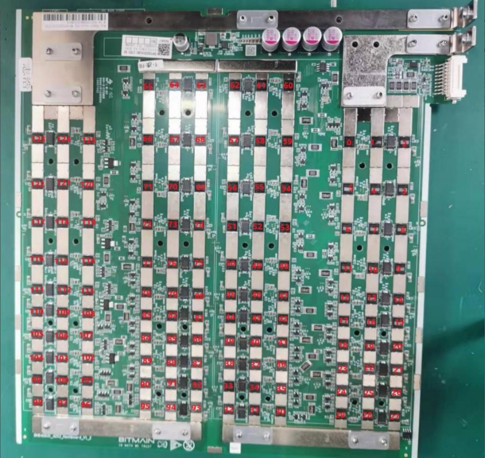 S19j pro hash board ASIC chip arrangement