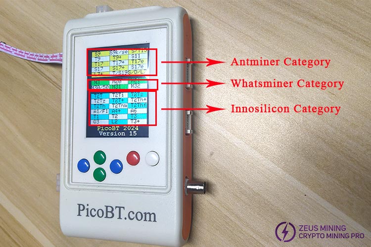 PicoBT tester interface