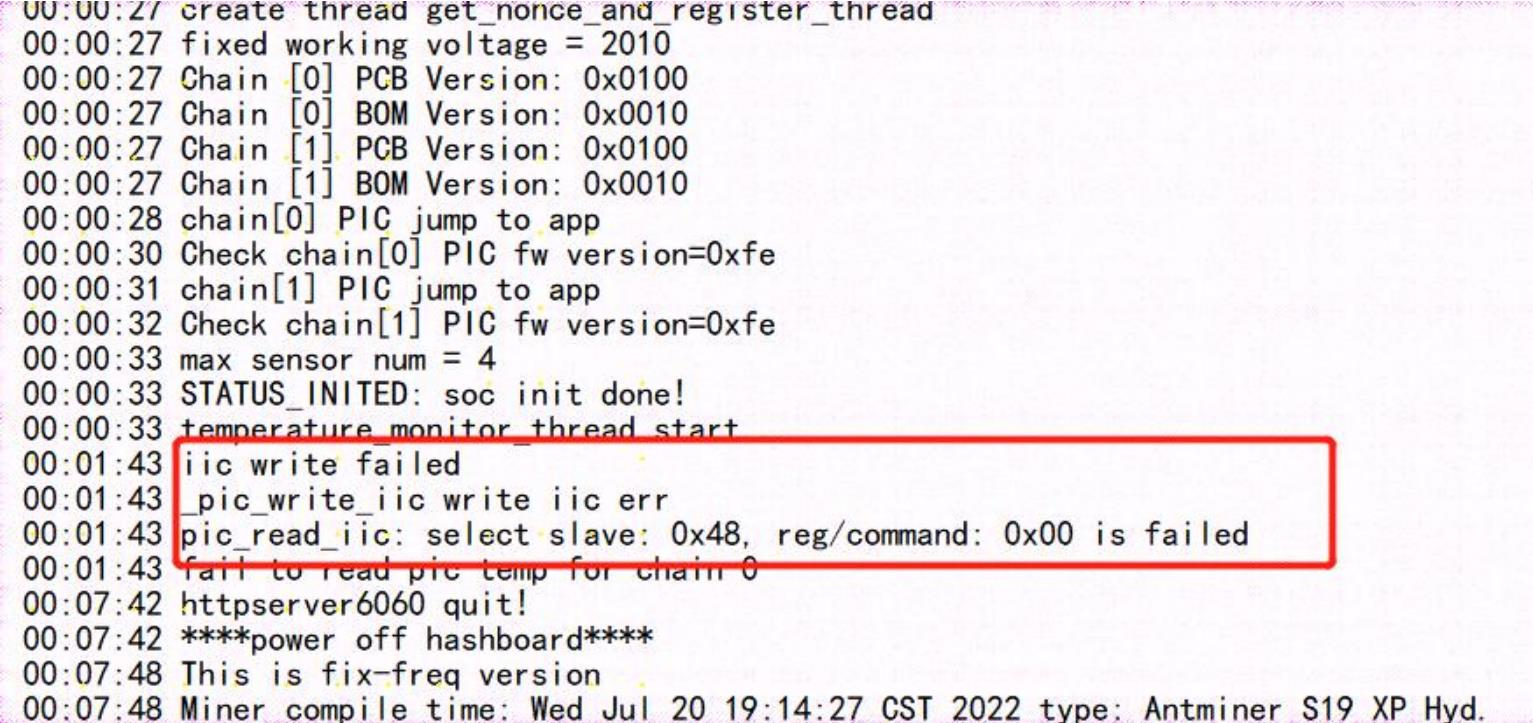 Antminer S19 XP hydro IIC error