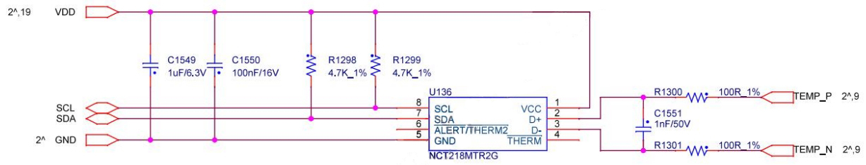 NCT218 temperature sensor circuit diagram