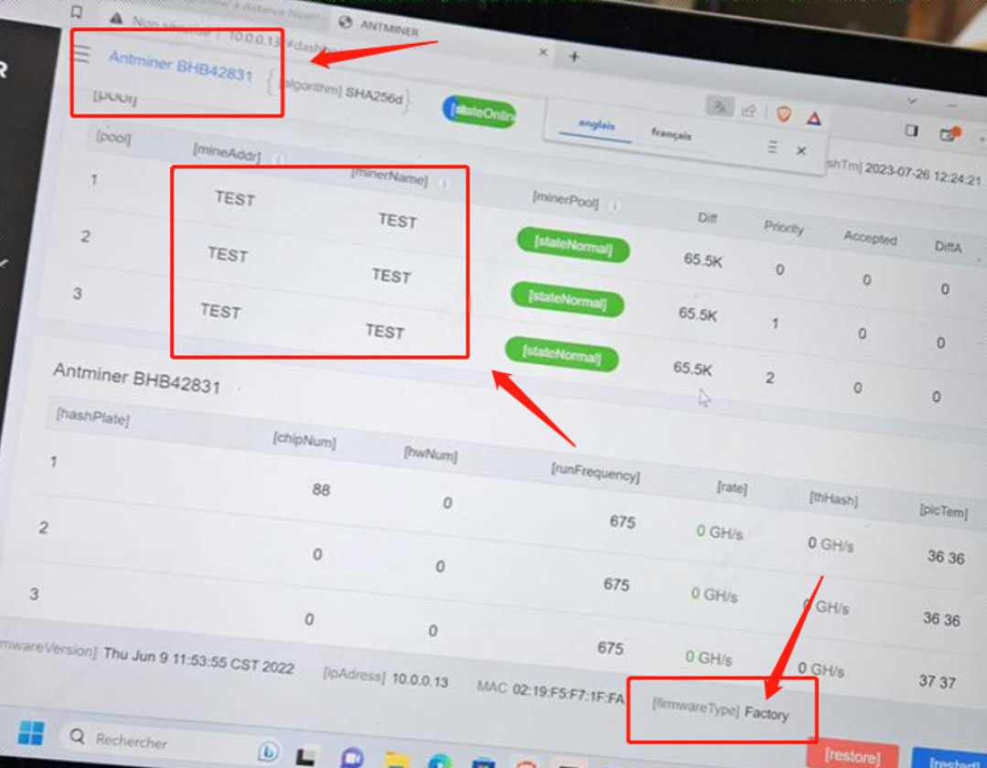 Antminer mining pool TEST