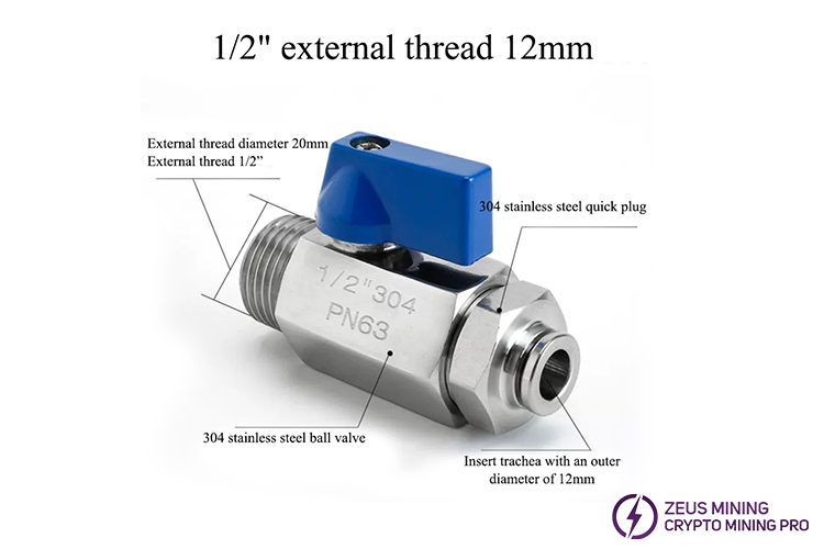 1/2 12cm female adapter for water cooling